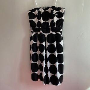 Strapless Black & White Polka Dot Dress